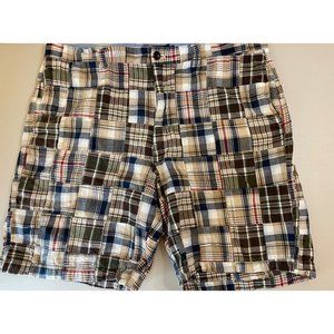 Chaps‎ 8" Indian Cotton Madras Shorts Size 38 Multicolor Patchwork Preppy Golf